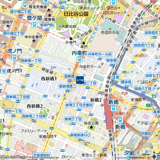 日本生命新橋ビル付近の地図